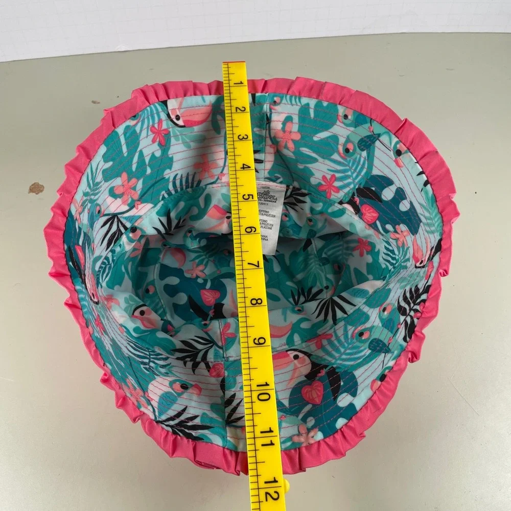 U.S. Skidz UPF 50+ Sun Hat Beach Pool Vacation Hot Pink‎ Flamingo Size 6